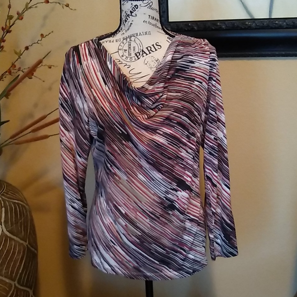 Liz Claiborne multi colored striped top